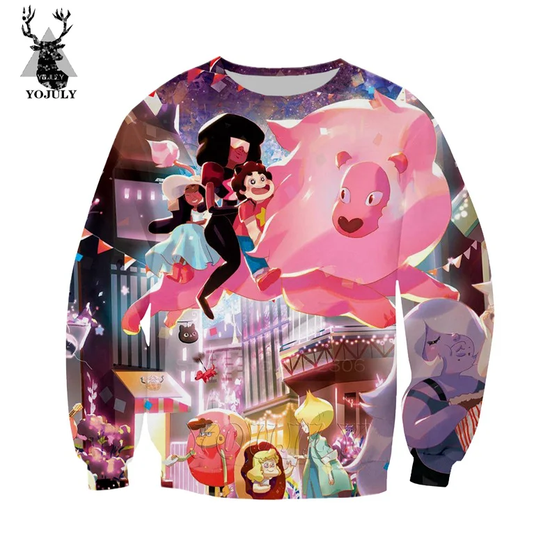 Steven Universe, толстовки, безбелая Мужская толстовка, зимняя, 3d принт, аниме, Харадзюку, хип-хоп, с круглым вырезом, уличная одежда, топы, странные вещи, w67 - Цвет: 12