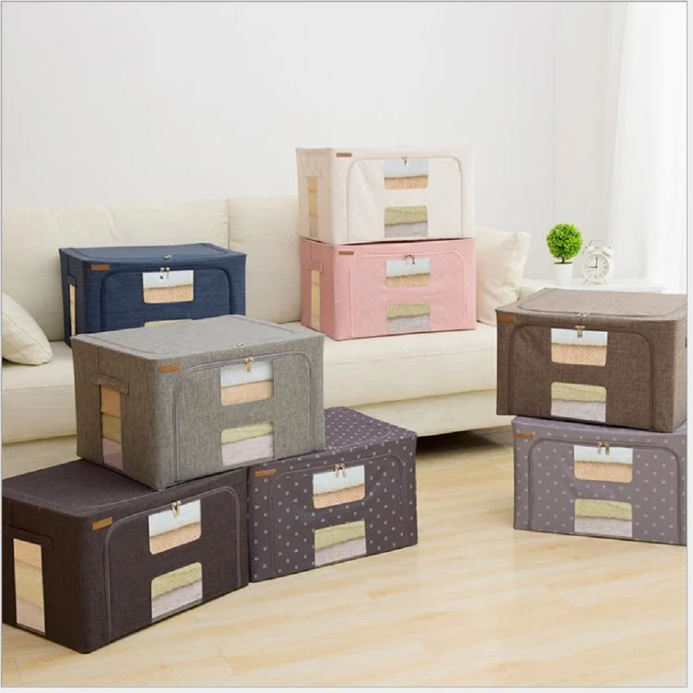 

20L Waterproof Oxford Cloth Home Storage Box New Steel Frame Clothing Quilt Storage Box Collapsible Large Capacity Storage Box