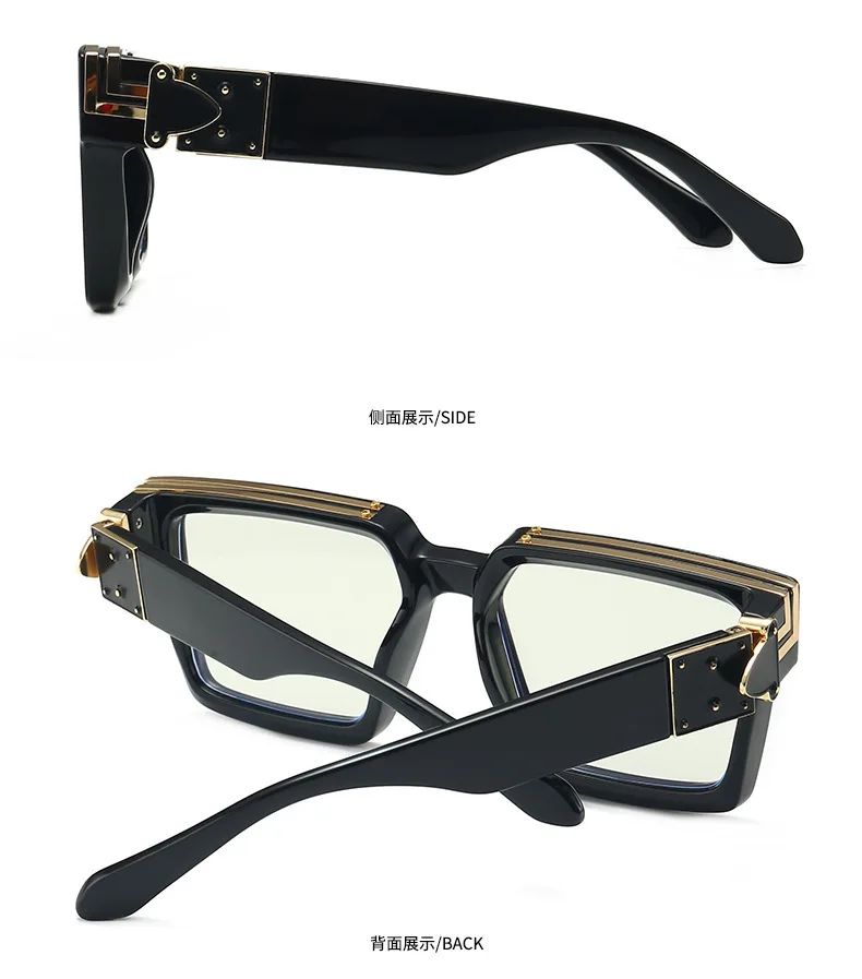 Звездные брендовые дизайнерские Металлические Боковые солнцезащитные очки женские Oculos De Sol ретро Роскошные Квадратные Солнцезащитные очки женские мужские очки для вождения