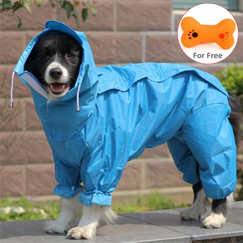 Large Pet Dog Raincoat Waterproof Rain Clothes Jumpsuit For Big Medium Small Dogs Golden