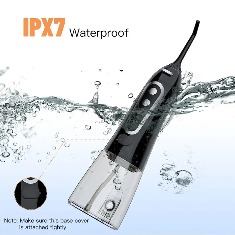 Oral Irrigator 5 Modes USB Rechargeable Portable Dental Water Flosser Jet 300ml Water Tank Teeth Cleaner 6 Jet Nozzle