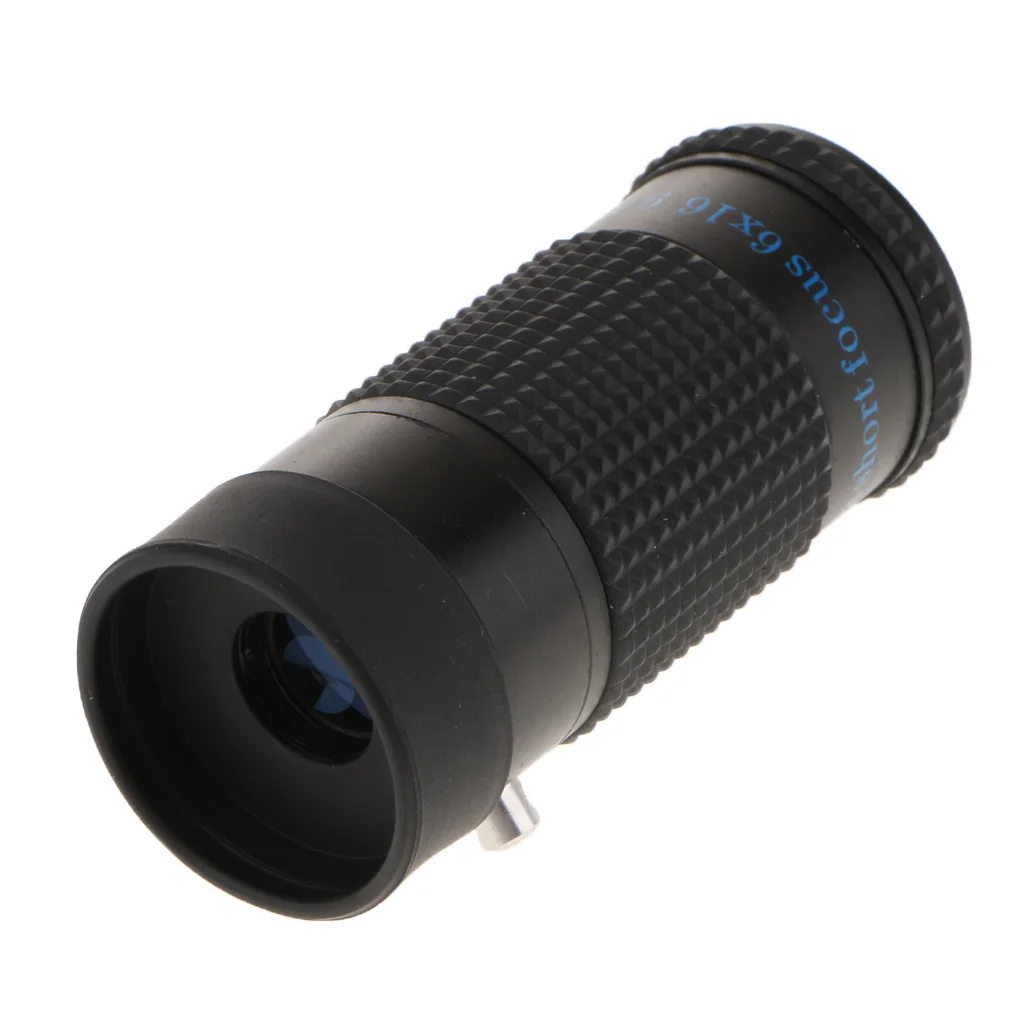 Extra Short Focus 6x16 Waterproof Mini Monocular Typoscope Microscope with Lens Cap Cover Strap and Pouch