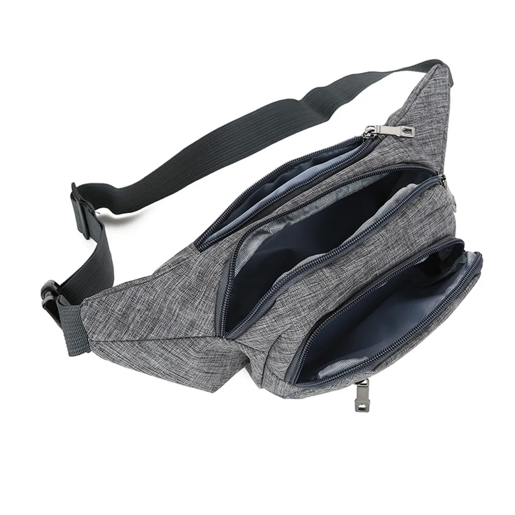 women men waist bag fanny pack Outdoor dual pocket running belt Functional solid zipper Crossbody Bag Chest Phone purse nerka
