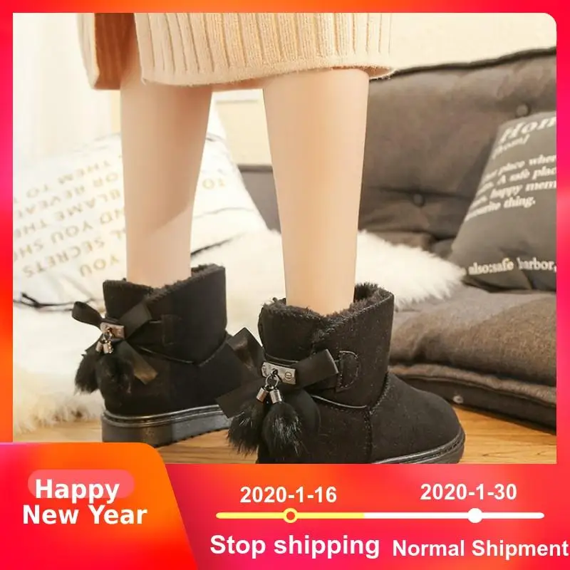 Tanie Darmowa wysyłka kobiety buty Faux zamszowe buty na śnieg kobiety botki ciepłe futro kobiet botki stałe buty zimowe skórzane buty damskie