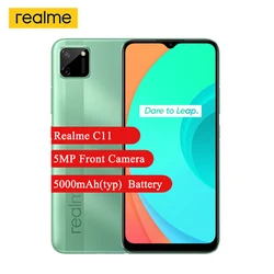 Realme C11 смартфон 6,5 ''MediaTek Helio G35 Восьмиядерный 13 МП AI Двойная камера 2 Гб RAM 32 ГБ ROM 5000 мАч 4G мобильный телефон