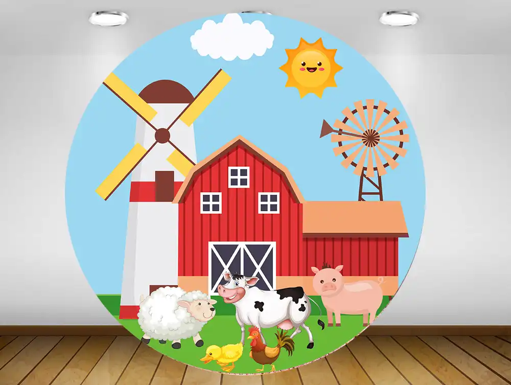 7x5 pies luz Rosa granja cabaña granero Barnyard jardín animales vaca