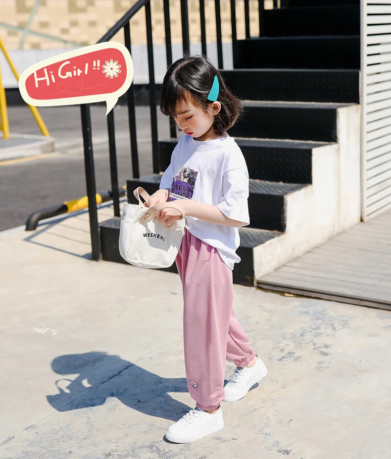 Summer Children Anti Mosquito Pants Korean-style Men And Women Children Cute Embroidered Piggy Air Conditioner Pants CHILD