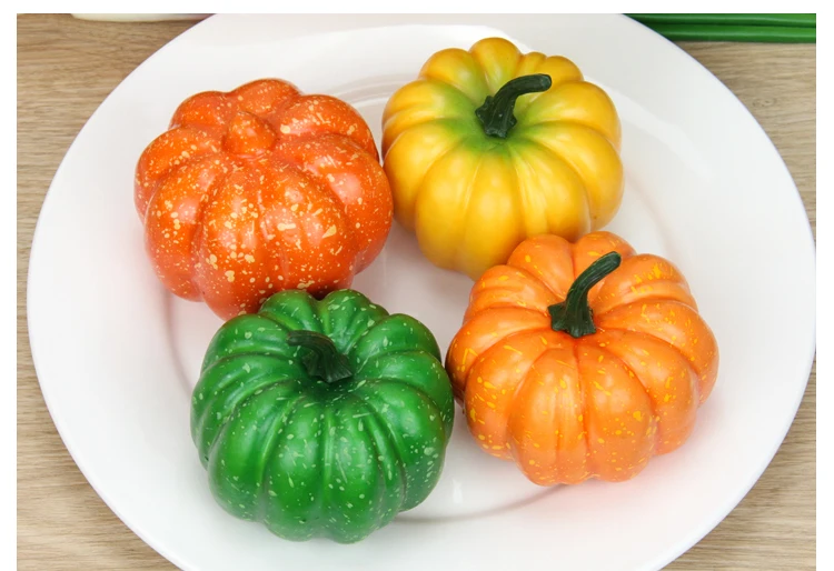 Halloween Pumpkin Decoration Simulation Pumpkin With Yellow High Imitation Foam Fake Green Pumpkin Model QW175 (4)