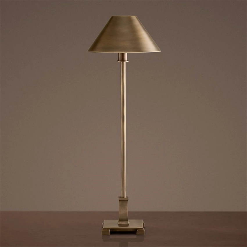 

American retro long pole table lamps living room bedroom iron lights designer villa vertical house silence style desk lights