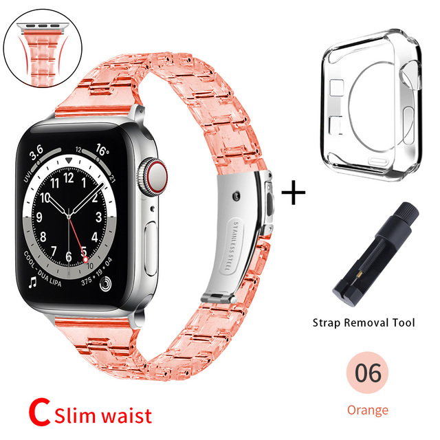 Transparent Jelly Band For Apple Watch 44mm 40mm Series Se7654 Clear Strap on Smart Iwatch 123 38mm 42mm Bracelet Watchband