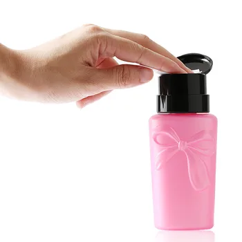 

230ml Refillable Empty Bottles Press Pump Liquid Alcohol Nail Polish Makeup Remover Cleaner Bottle Dispenser Make Up Container