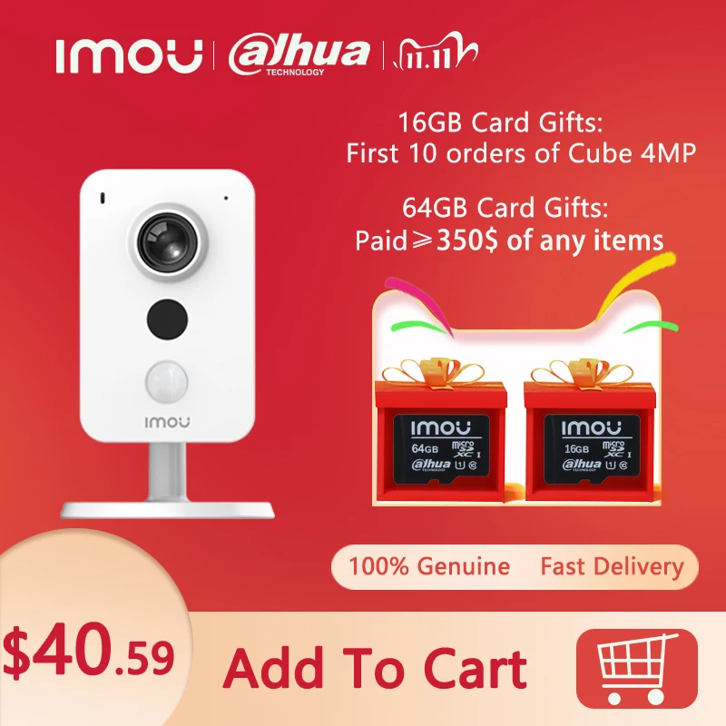 

Dahua IP Camera 4MP Wifi PIR Detection External Alarm Surveillance Camera Imou Cube Home Security Built in MIC&Speaker Two-way