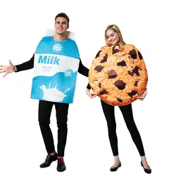 Snailify комплект из 2 предметов для взрослых печенье и молочный костюм на Хэллоуин для пары мужчин молочный костюм для женщин печенье Косплей