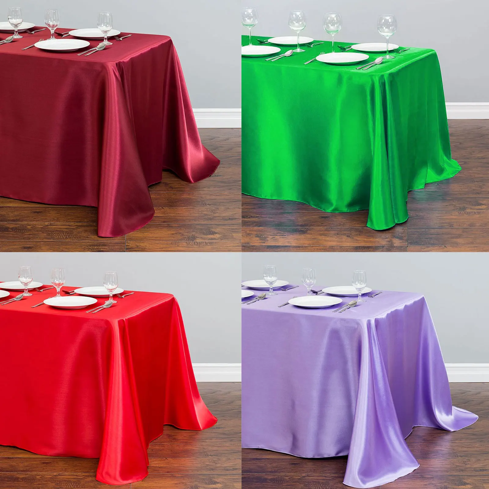 Rectangular tablecloth Table cloth White Table Cloth Polyester Table Cloth Rectangular Satin Tablecloth For Birthday Christmas Home Party Decor Wedding Supplies