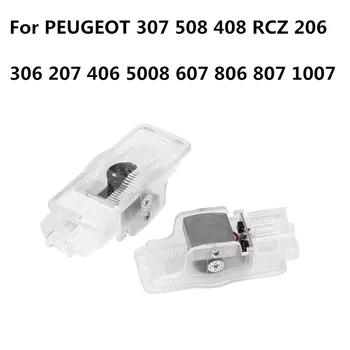

2x LED Car Door Lamp Welcome Logo Laser Ghost Projector Light For PEUGEOT RCZ 307 508 408 206 306 207 406 5008 607 806 807 1007