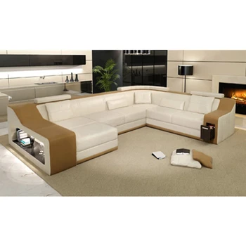 

Top sales furniture living room sofa set leather corner customized sectional sofa