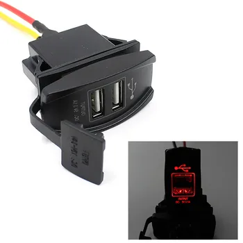 

Brend New High Quality 12v 24v Car Auto Boat Accessory Red Led Dual Usb Charger Power Adapter Perfect Fashion Design#BL1