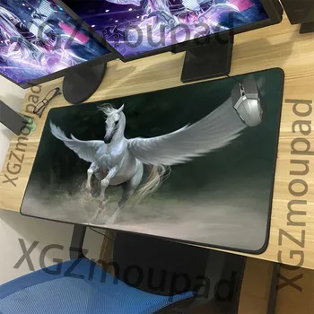 

XGZ Animal Horse Large Gaming Mouse Pad Black Lock Edge Custom Home Computer Keyboard Desk Mat Rubber Non-slip 900x400/900x300
