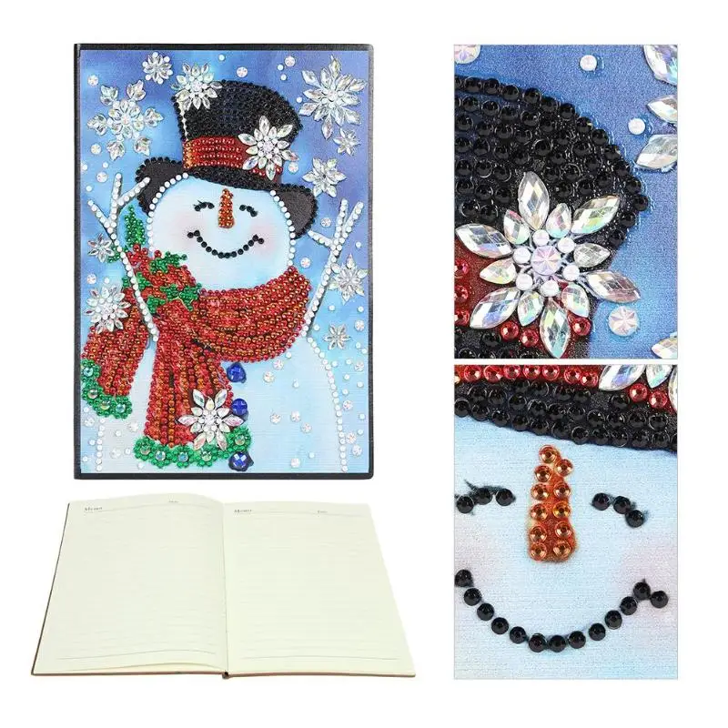 

DIY Christmas Snowman Special Shaped Diamond Painting 60 Pages A5 Notebook DIY painting Notebook school supplies for students