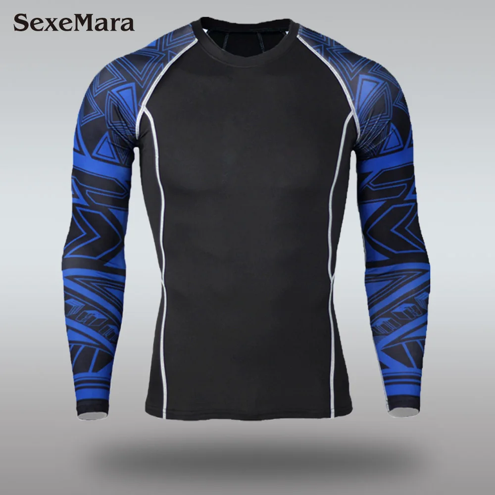 Only T-shirt Новинка, мужское термобелье, комплекты, компрессионное, флис, пот, быстрое высыхание, термо нижнее белье, Мужская одежда, кальсоны, Fitnes - Цвет: Only T-shirt
