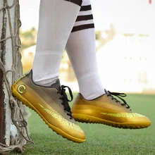 Мужские футбольные бутсы, спортивный для футбола, новинка, кожаные бутсы большого размера, высокие Бутсы для футбола