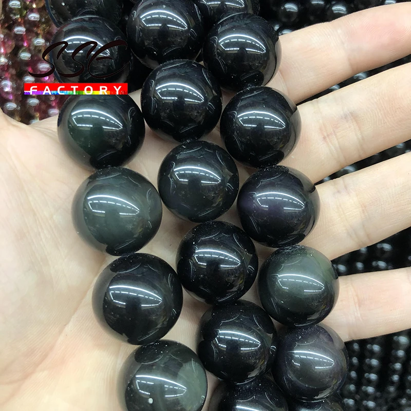 Perline Di Tormalina Nera Naturale Joe Forman - Filo 38cm, 7-8mm, Per Gioielli Fai Da Te