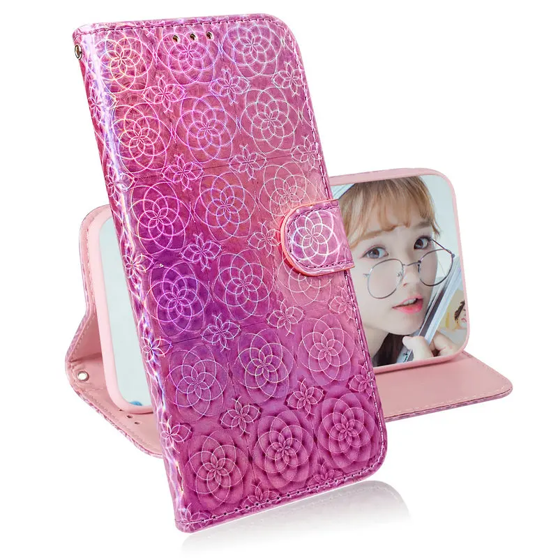 Блестящий лазер Etui для Coque samsung S10Plus Чехол samsung S10 Plus S10e S9 S8+ S7 откидная крышка для samsung Galaxy S10 чехол
