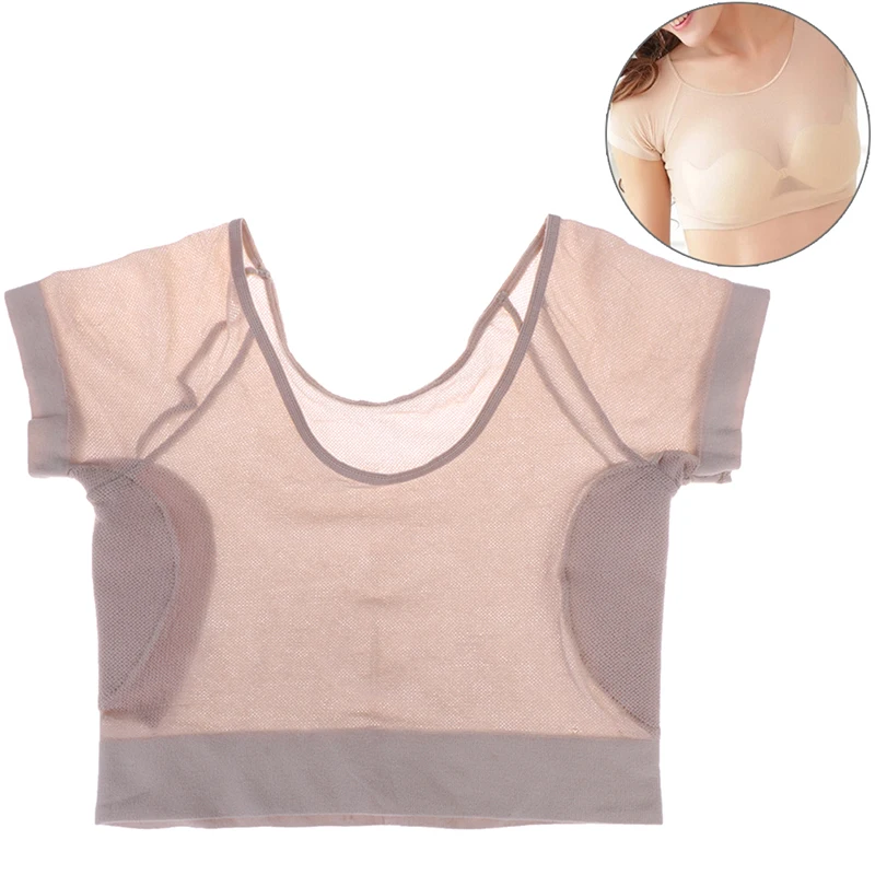 1PC Women T-shirt Shape Sweat Pads Reusable Washable Underarm Armpit Sweat Pads  Absorbent Deodorant Pad