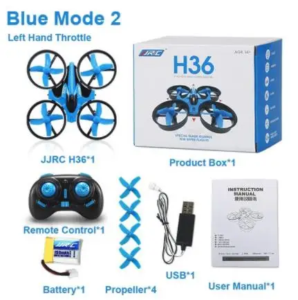 JJR/C JJRC H36 мини-Квадрокоптер 2,4 г 4CH 6-осевой Скорость 3D флип Безголовый режим дрона с дистанционным управлением игрушки подарок RTF VS E010 H8 мини - Цвет: BLUE 1 BATTERY