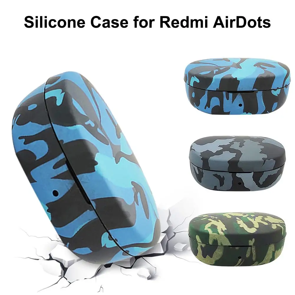 Чехол для наушников для Redmi Airdots беспроводной Bluetooth силиконовый защитный чехол для наушников камуфляжная Защитная крышка аксессуары