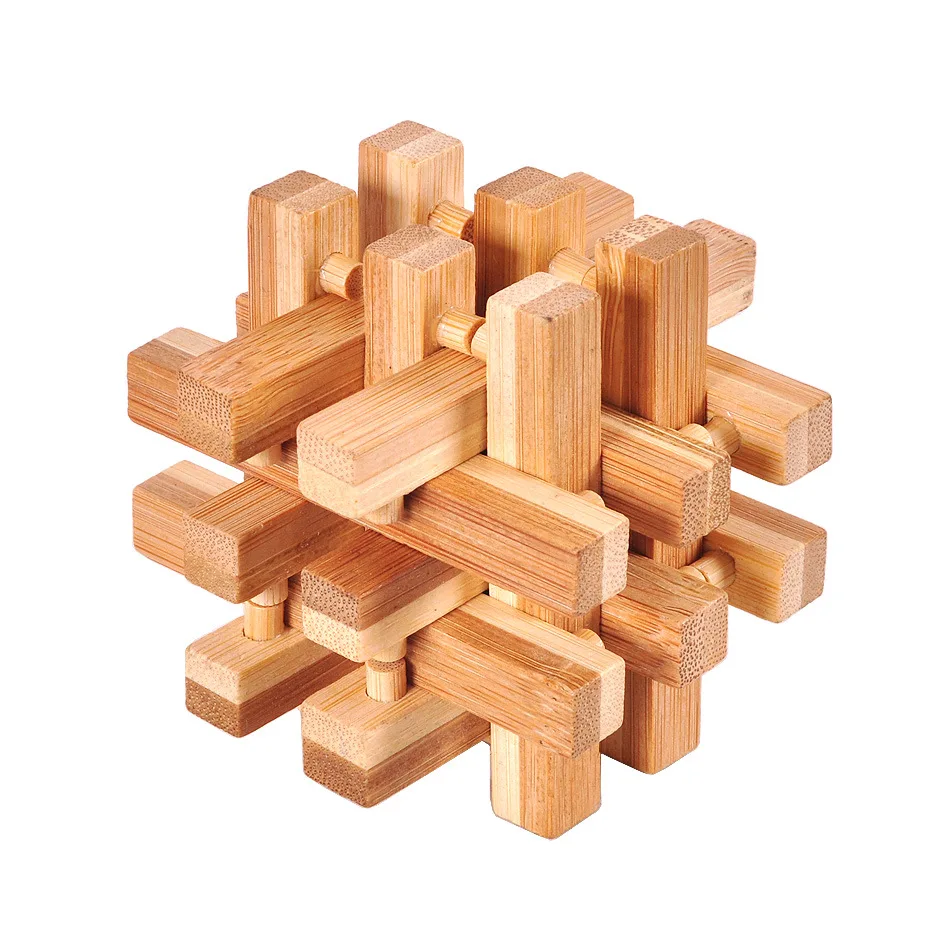 

Children's Bamboo Classical Intellectual Toy Kong Ming Lock / Lu Ban Lock / 18 Pillars / 18 Lohan 7.5 Adult Boy Unlock Toy