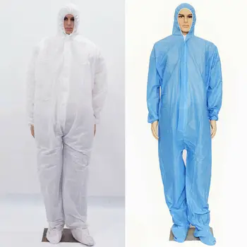 

Disposable Non Woven Protective Coverall Overall Hood Suit Painters Clothing New Blue White Suit 903-B672