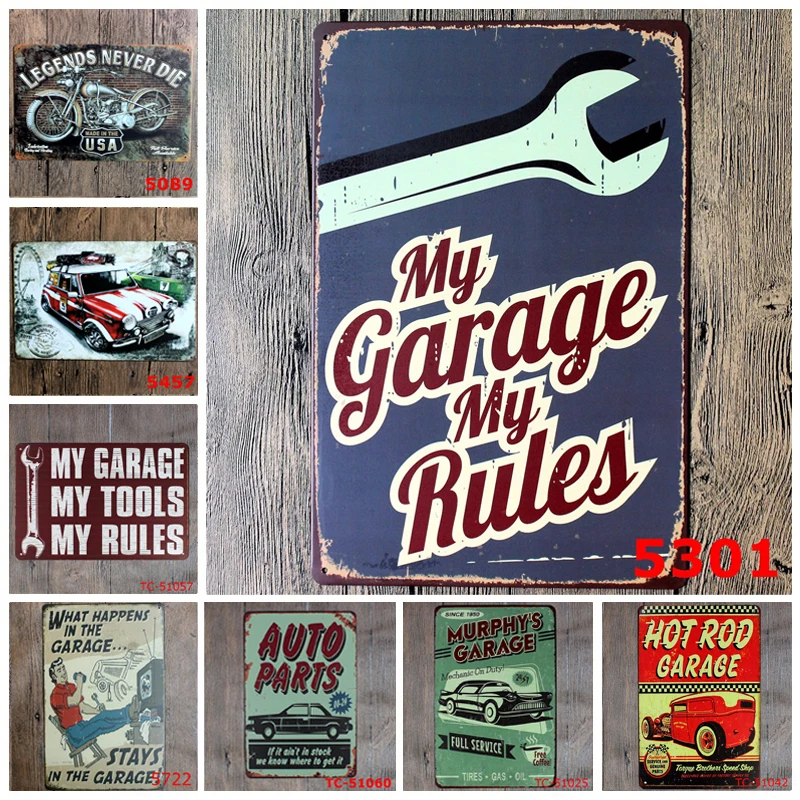 

Vintage Decor Metal Wall Decor Car Garage Decorative Retro Motor Wall Tin Signs Bar Art Poster Plates Iron Painting Plaques Sign