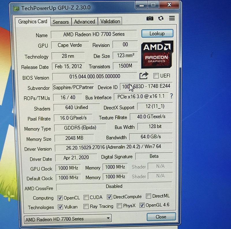 Видеокарта SAPPHIRE Radeon HD 7770 2 Гб GPU для AMD HD7770 2G GDDR5 видеокарты ПК компьютерные игровые HDMI PCI-E X16 б/у-5