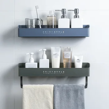 

Drain Punch-Free Bathroom Shelf Plastic Bath Towel Holder Storage Rack Plastic Accesorios Para Bano Bathroom Products BE50BS