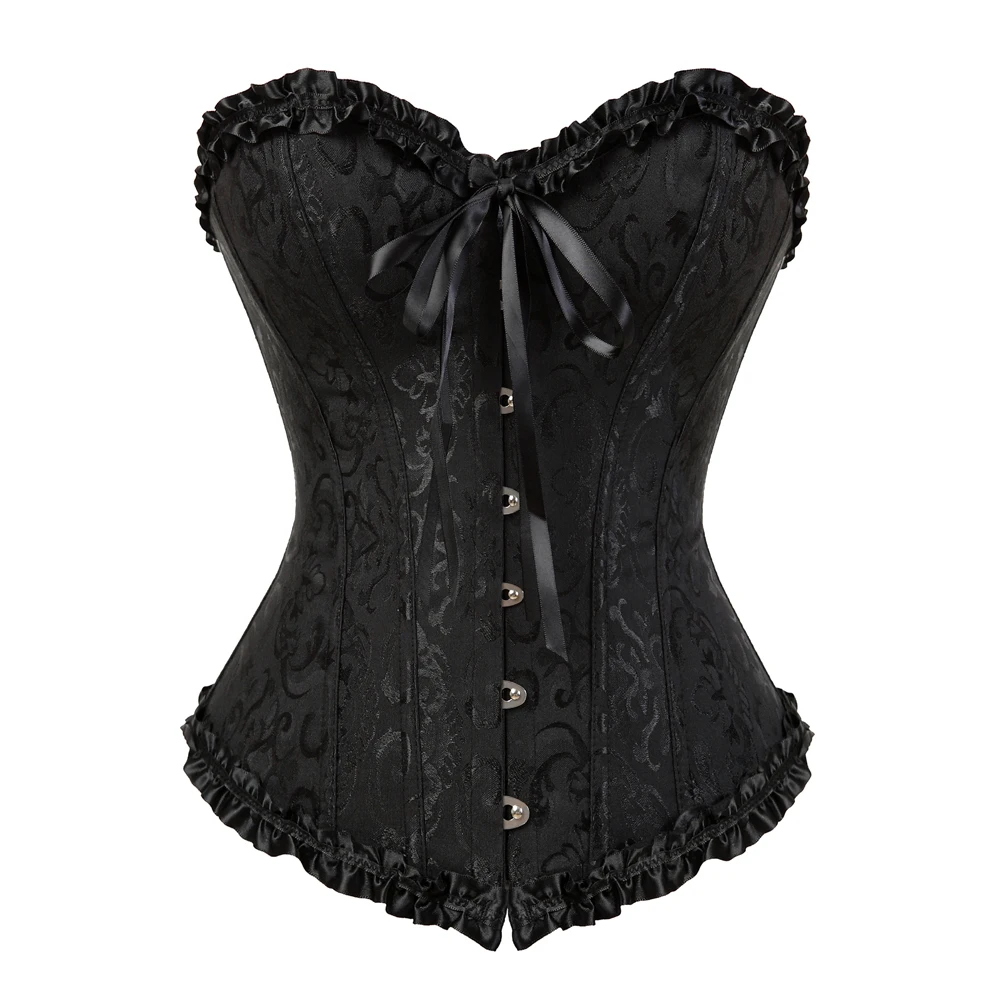 Grebrafan Corset Broderie Mariage Bustier Classique Grande Taille