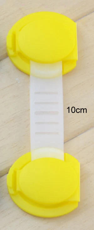10cm yellow 10 шт./партия, пластиковые детские безопасные ящики, одежда, ТВ, обувь, ванная комната, ведро, замки для шкафов, детские двери, защита, детский замок, акция - Цвет: 10cm yellow