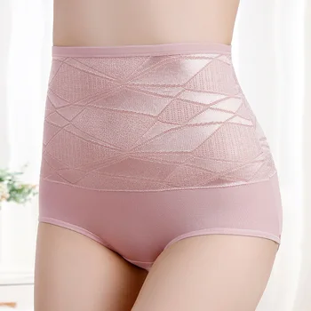 

Women Cotton High Waist Jacquard Panties Sexy Lace Shapewear Abdomen Hips Female Underwear Soft High Elasticity Breifs