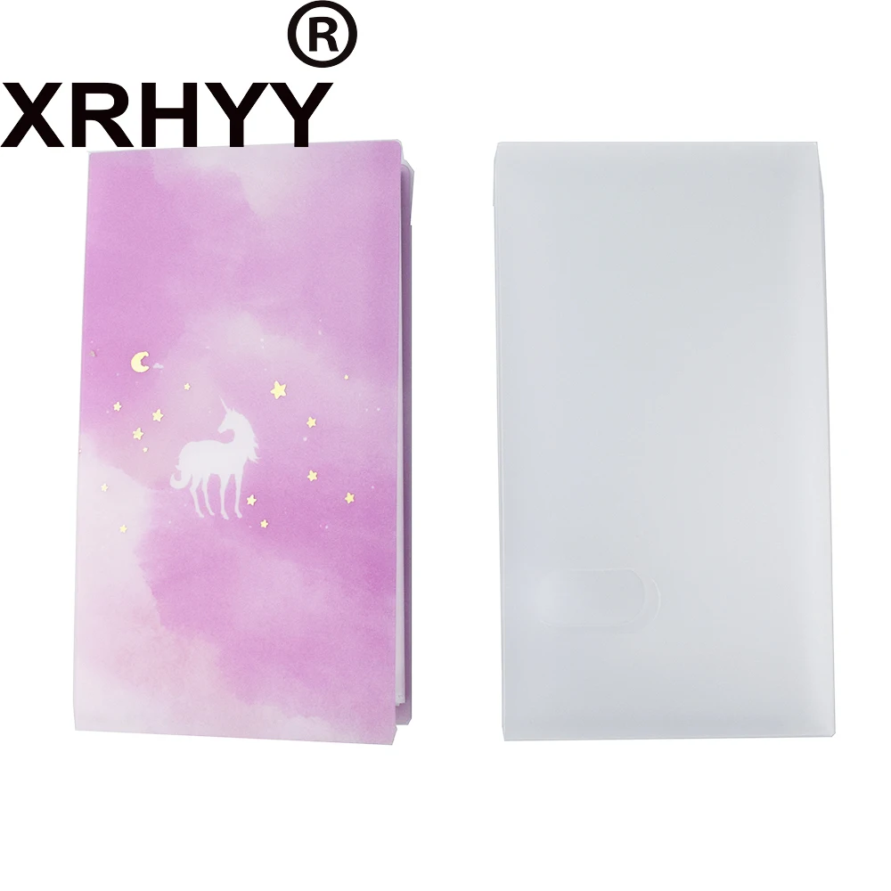 Soporte de tarjeta de negocios de unicornio, cubierta dura con 120 ranuras, soporte para tarjetas de identificación y de crédito, organizador de libros, almacenamiento de tarjetas LOMO