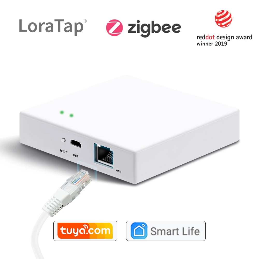 Zigbee gateway LoraTap Smart Home Tuya ZigBee Gateway Hub Bridge Network Interface Smart Life App Remote Control Devices 256 Mesh