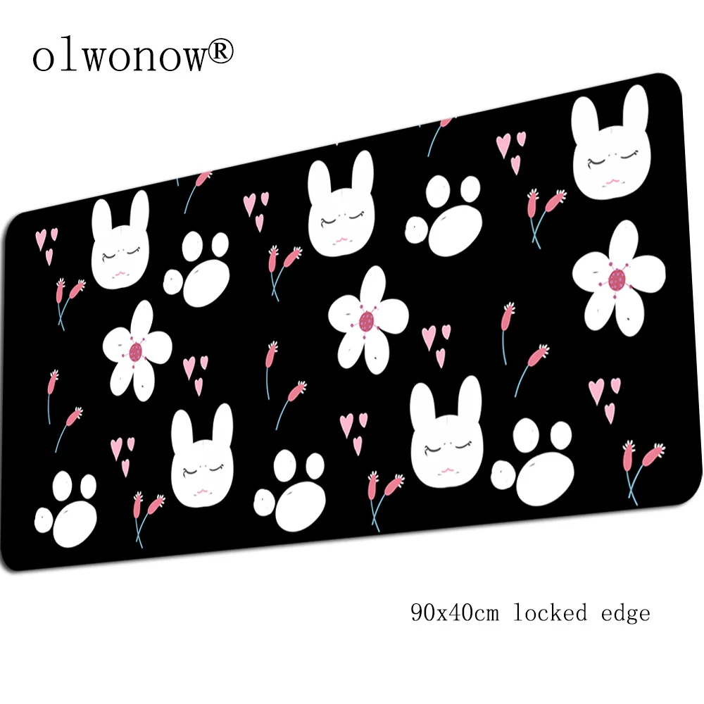 Милый коврик для мыши с кроликом 90x40 см, игровой коврик для мыши, геймерский коврик, Kawaii, игровой компьютерный стол, padmouse, коврики для игровой клавиатуры