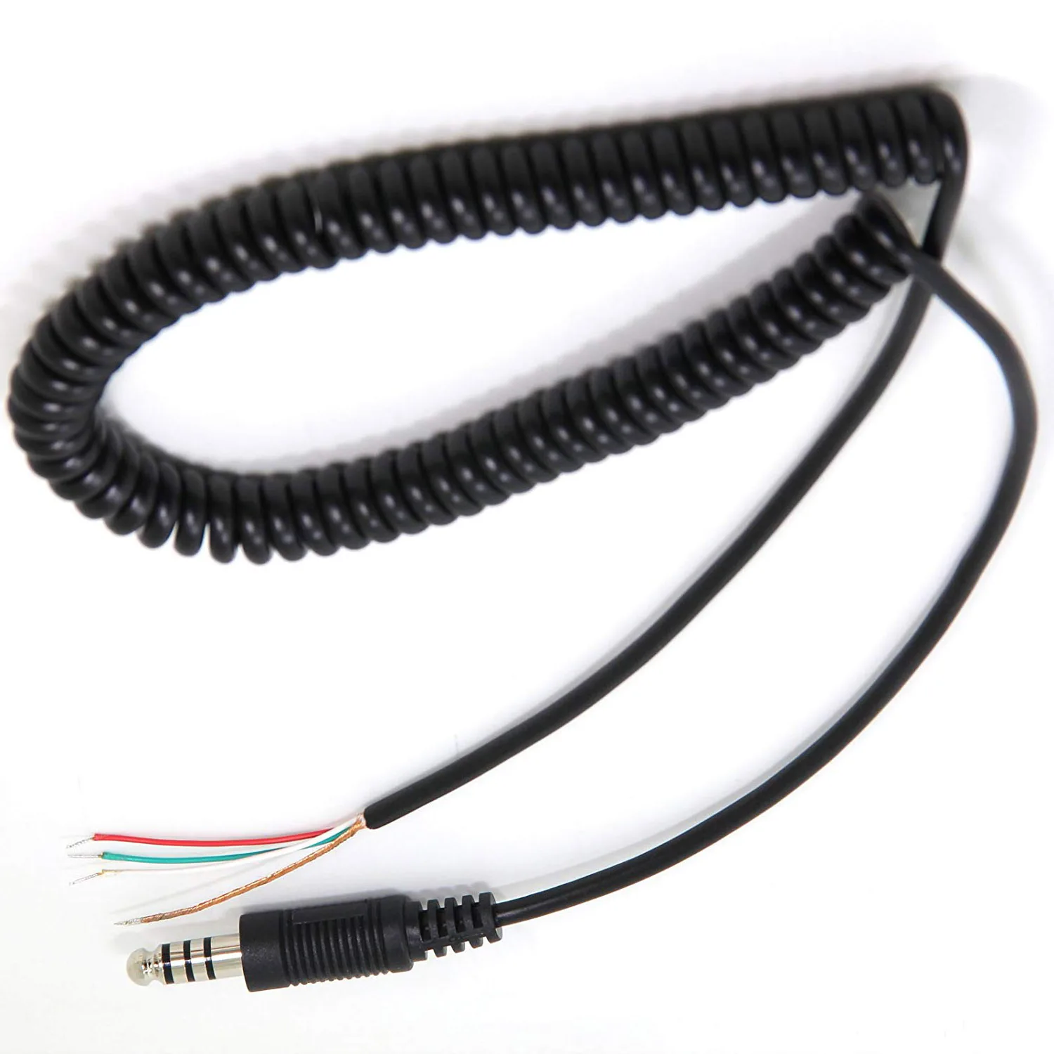 

DIY Coiled Cord Replacement 63cm Cable For Helicopter Headset Line Plastic