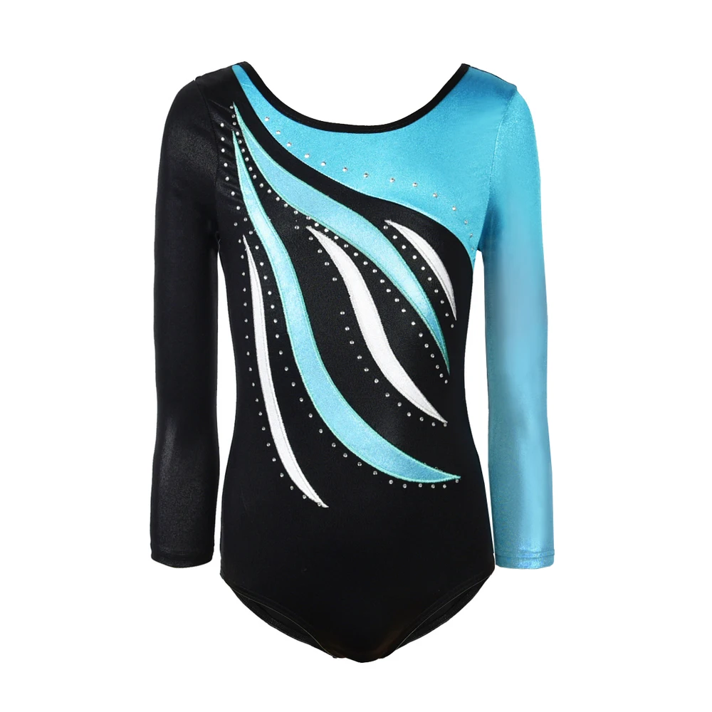 gymnastics leotard gymnastics clothes long sleeve rhinestone leotard sportswear dance leotard rythmic gymnastics figure skating