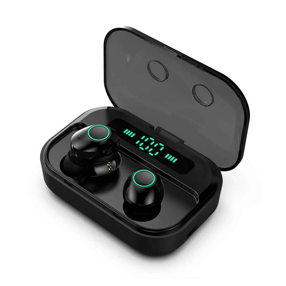 TWS Bluetooth 5,0 в наушники 8D спортивные стерео наушники Беспроводная гарнитура с шумоподавлением 1500 мАч светодиодный внешний аккумулятор