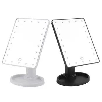 

Portable 22 LED Cosmetic Mirror 360 Degree Swivel Makeup Mirror With Touch Screen Adjustable Rectangular Shape Glass