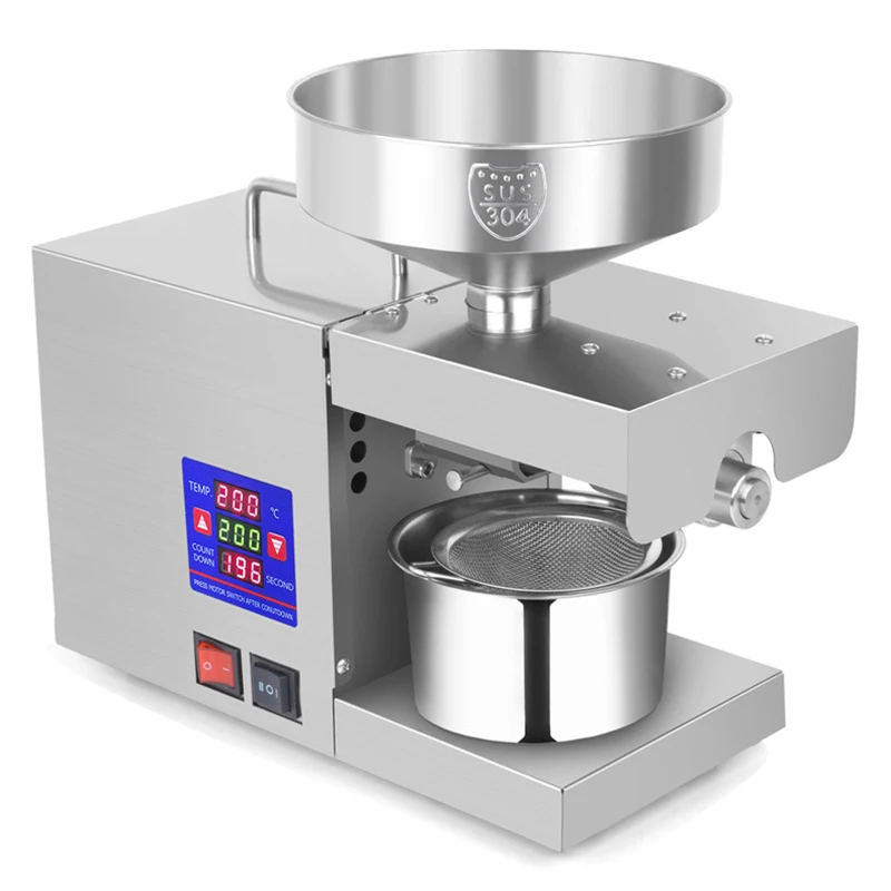 Intelligent temperature control household oil press 600-1500W automatic frying-free peanut oil production stainless steel family 2