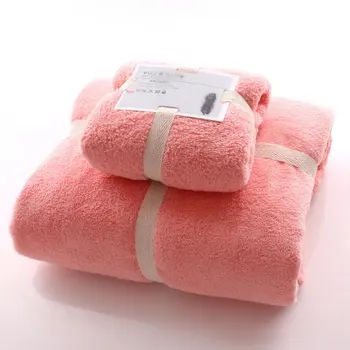 

2PCS/SET Face Towel+ Bath Towel Cotton Soft Absorbent Adult Household Towel Travel Gym Sport Camping Swimming Pool Quick Dry
