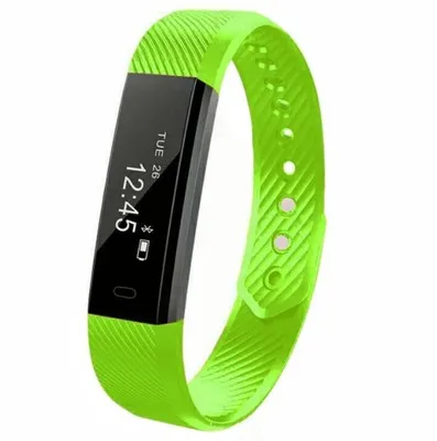 Green Smart Wristbands Fitness Tracker Smart Bracelet Men Pedometer Bluetooth Smartband Waterproof Sleep Monitor WristWatch PK Fitbits - Color: Green
