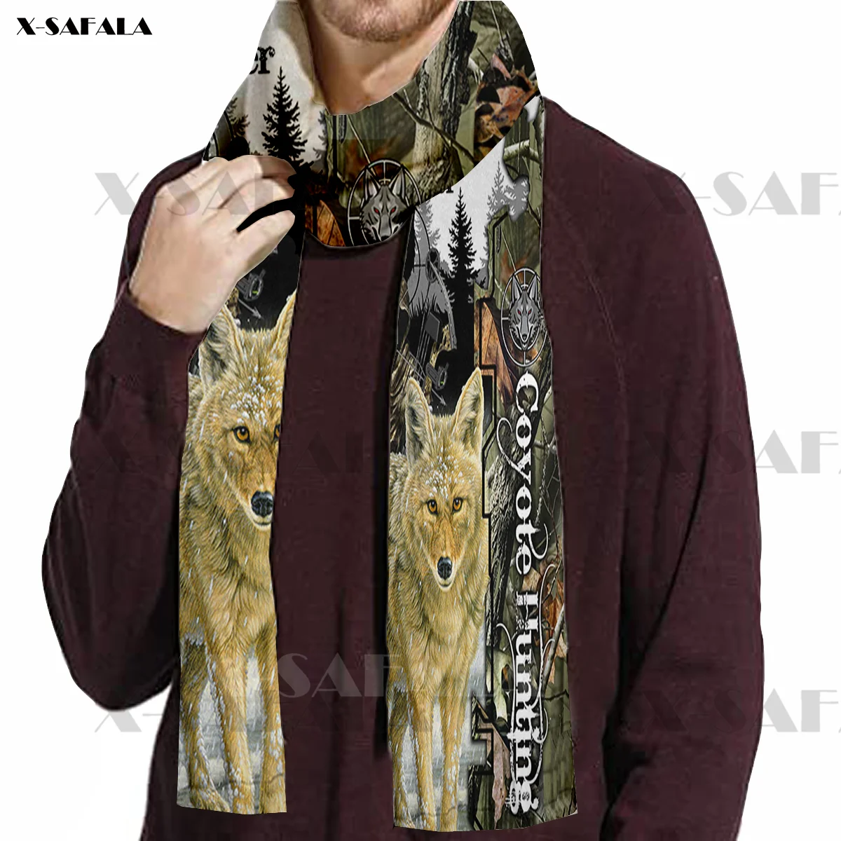 Wildboar Hunting Lover Accessories Long Scarves Shawl Soft Fleece Men's Gift For Hoodie mens infinity scarf