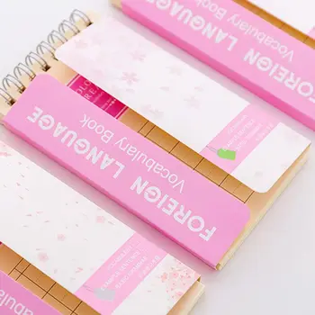 

Cherry Blossoms English Word Coil Book Vocabulary Notebook Diary Notepad Hand Memo Book Stationery